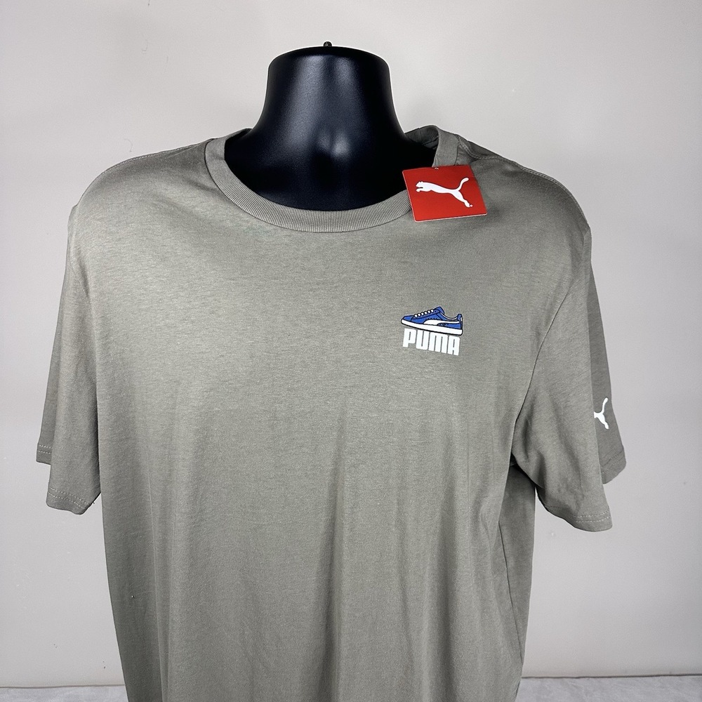 Puma Basket‎ Left Chest Tee Shirt Men's Medium Velvet Moss Green NWT $25 READ